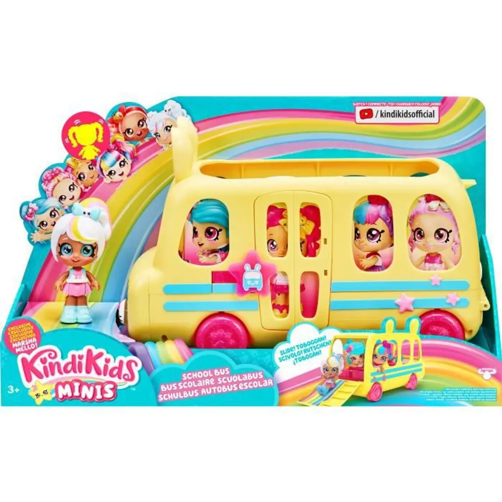 Kindi Kids Mini School Bus - Autobus Scolaire pour Mini Poupées TM Toys