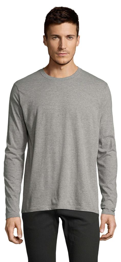 SOLS - "Imperial" T-Shirt für Herren Langärmlig LT1535 (4XL) (Grau meliert)