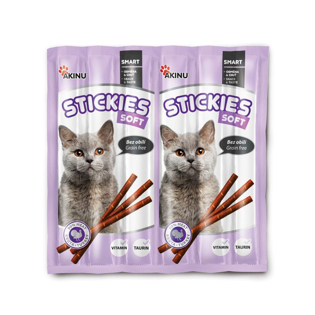 Akinu STICKIES Krůtí tyčinky pamlsek pro kočky 6 x 5 g Obrázek produktu 