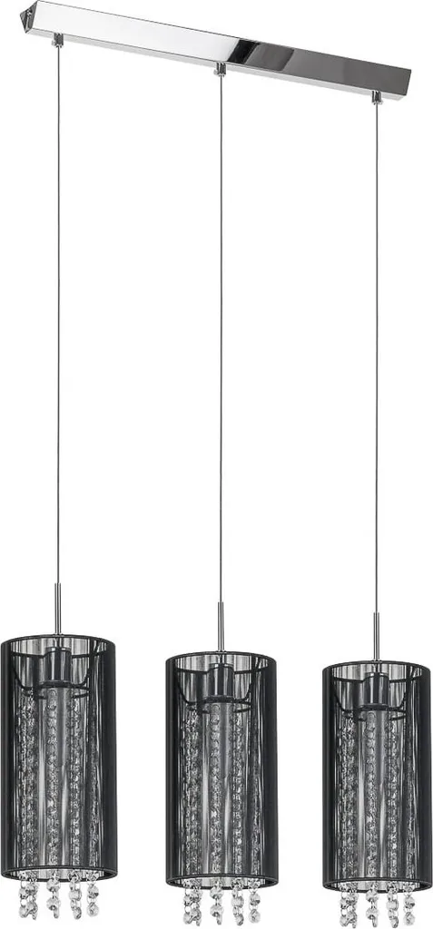 Lampadario Glamour Italux Lana MDM1787/3 BK Cristalli Neri d'Élite