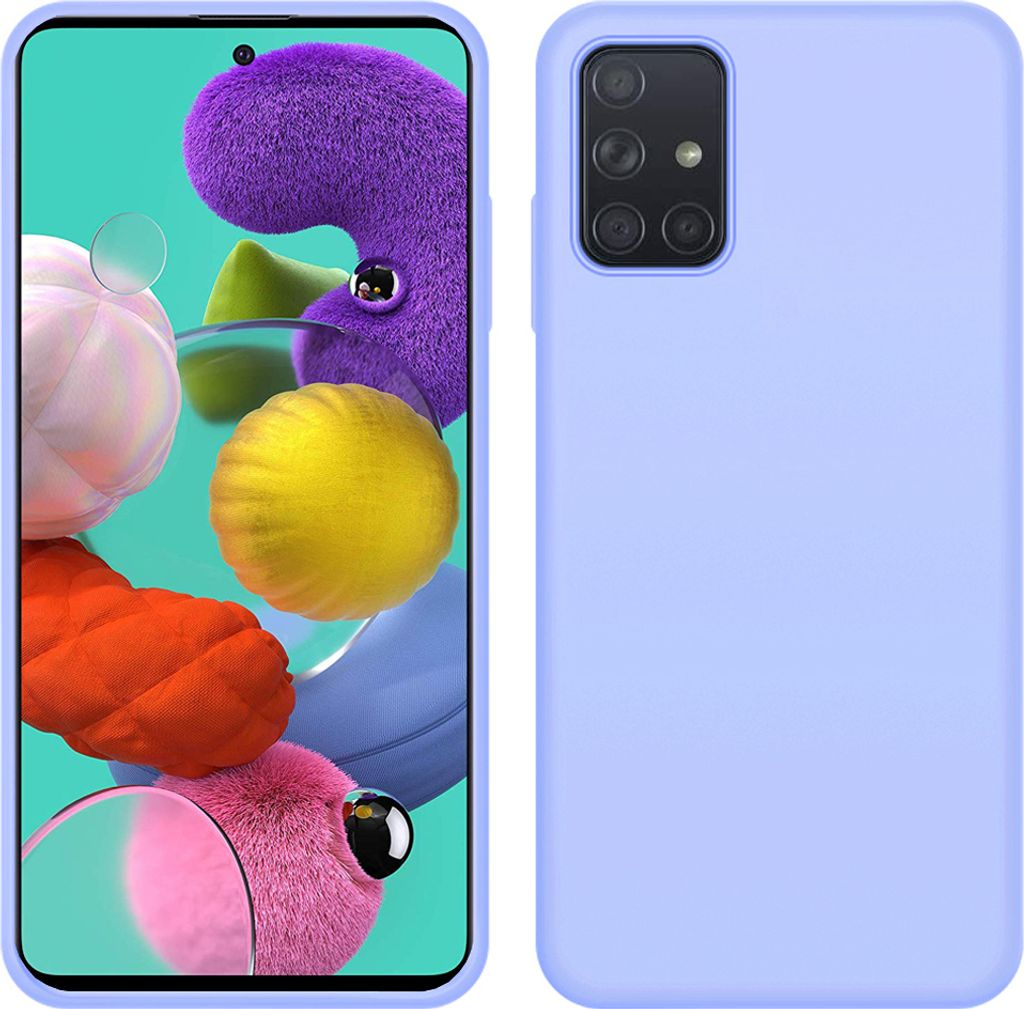 Galaxy A51 Hülle, LaimTop Slim Flüssig Silikon Soft Gel Gummi Stoßfest Kratzfest Schutzhülle für Samsung Galaxy A51 Lila