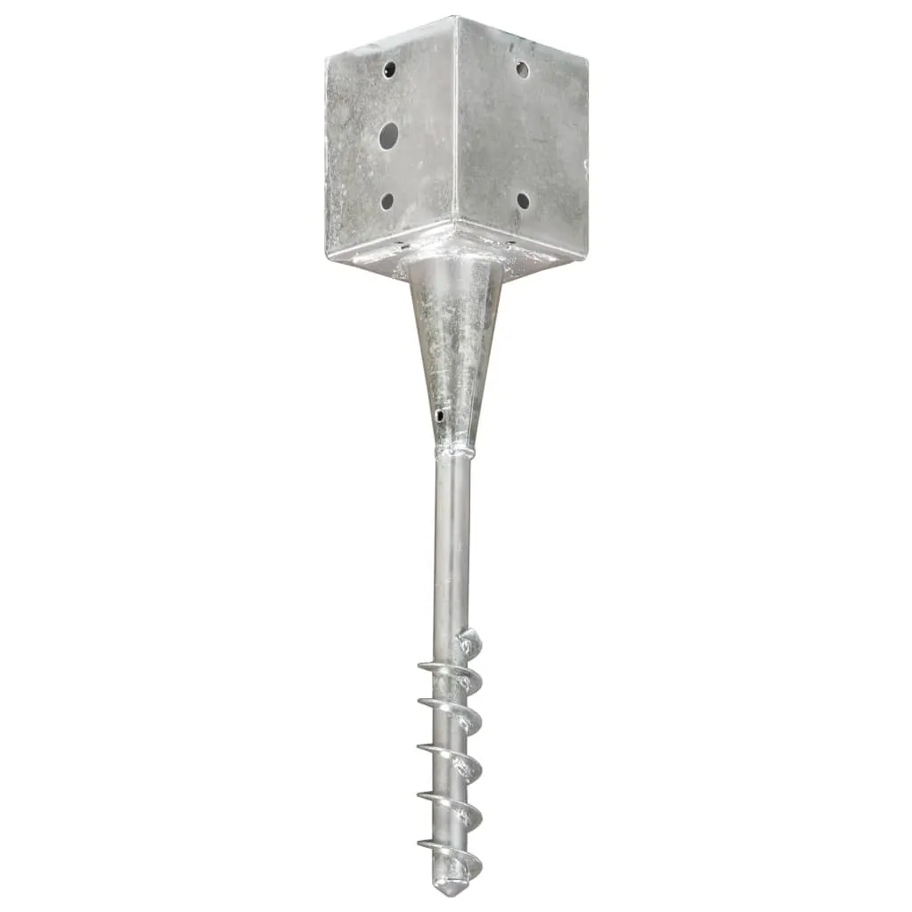Piquets de Sol en Acier Galvanisé Inoxydable 12x12x56 cm Argenté