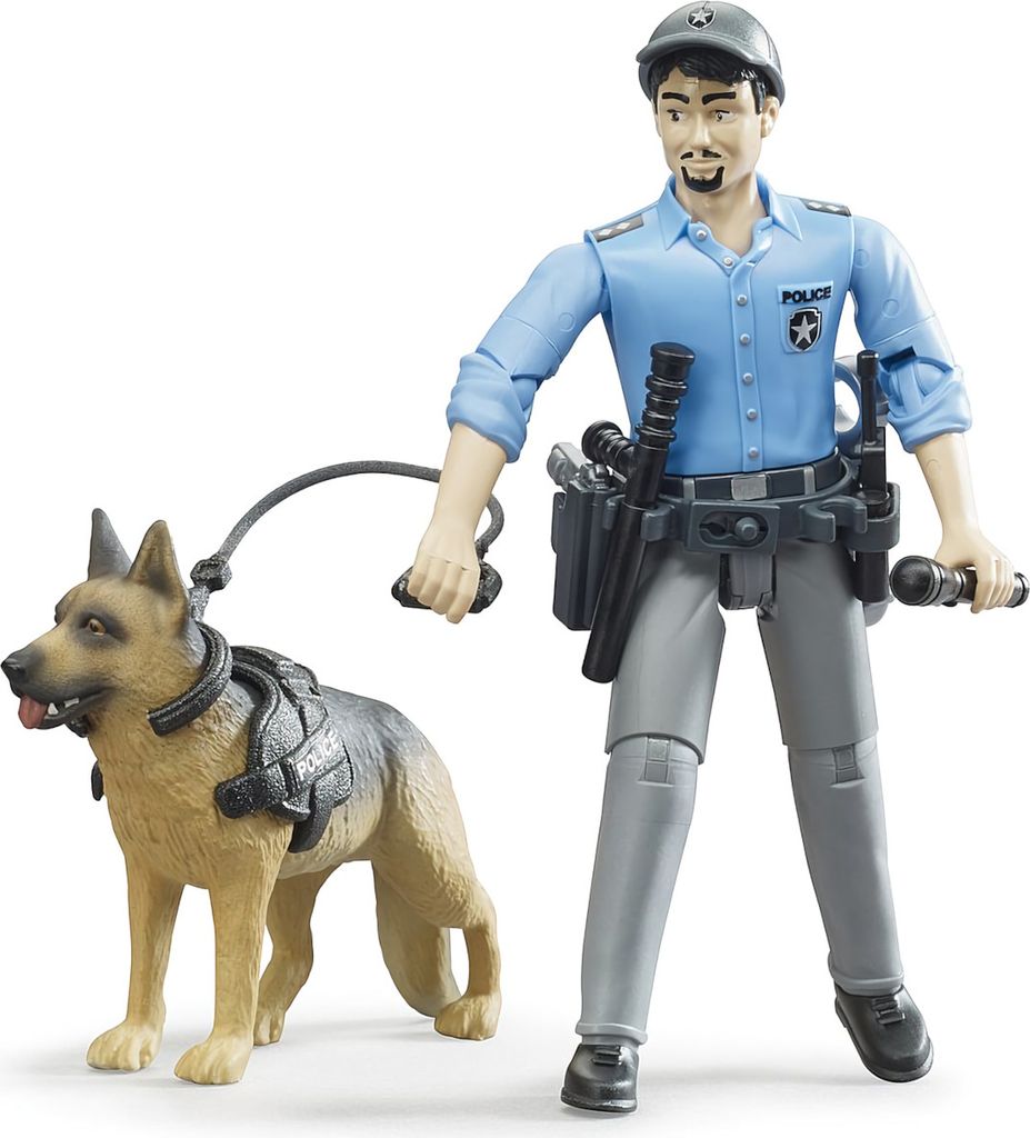 Bruder 62150 - bworld Polizist mit Hund Produktbild 