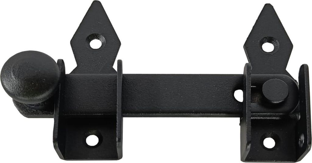 Verrou de fermeture avec gâche · noir · pour portails, Image du produit 