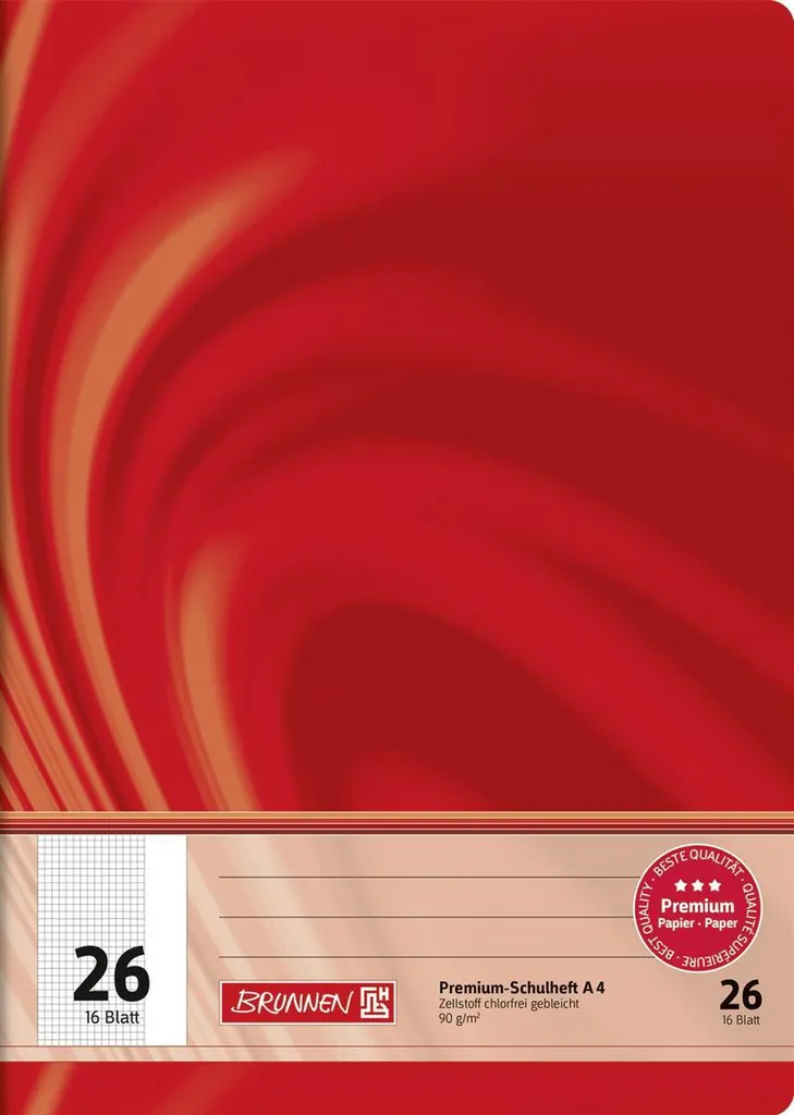 Brunnen 104472602 Cahier A4 Vivendi Lin 26 de 16 Pages - Lot de 25 Unités