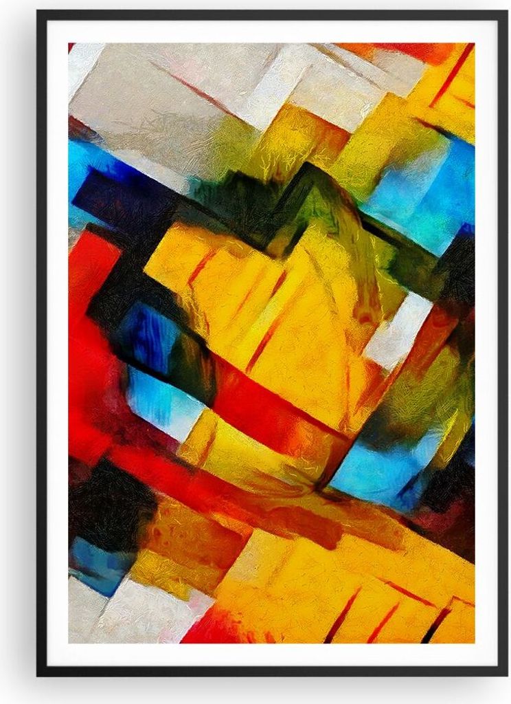 Gerahmtes Poster - Schwarzer Rahmen - Abstraktion modern - 70x100 cm - Wand Bild - Wanddeko - Wandbilder - Kunstposter - Wandposter - Bilderrahmen ...
