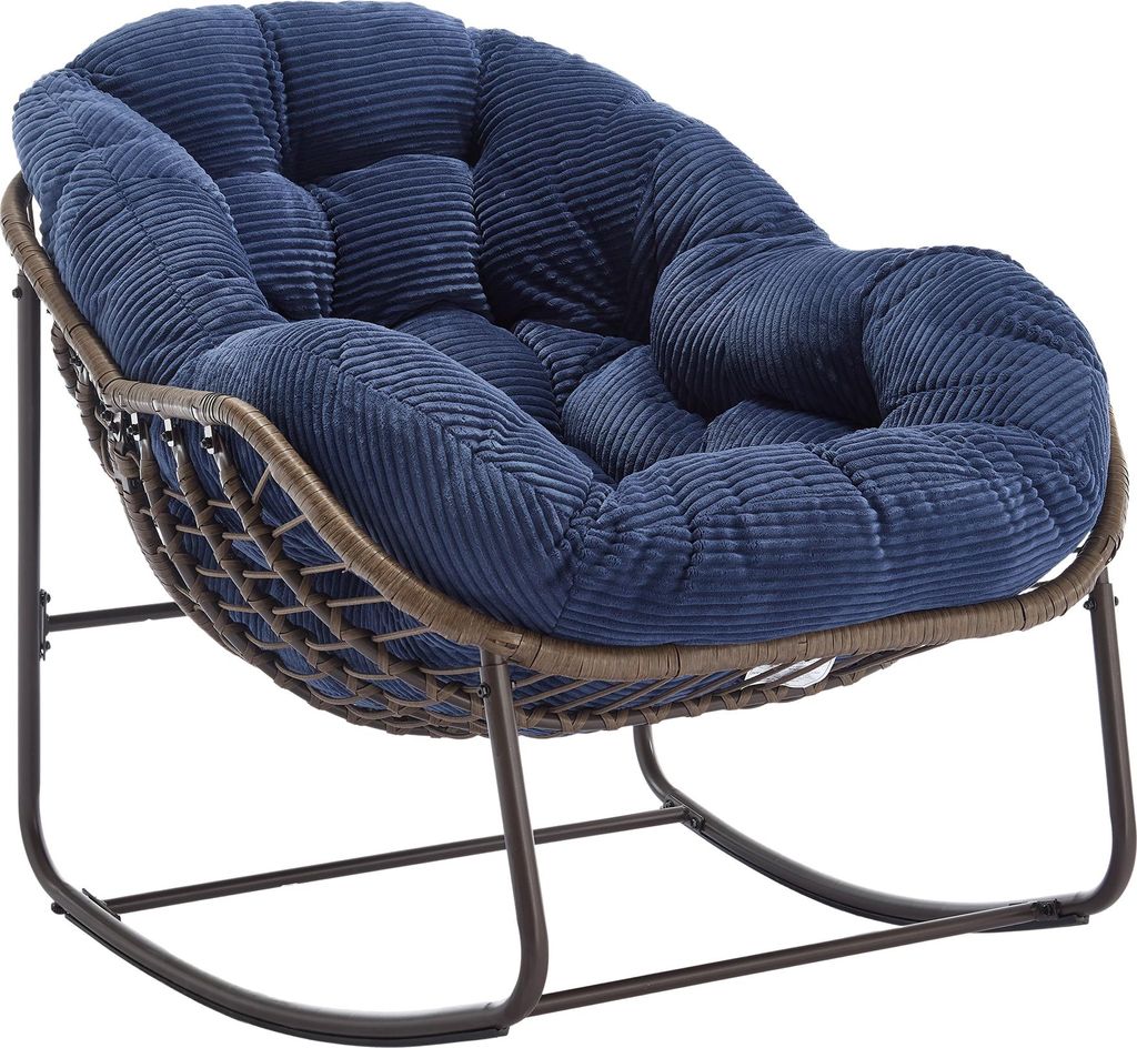 Fauteuil à bascule en rotin Sweiko Outdoor, siège à bascule Image du produit 