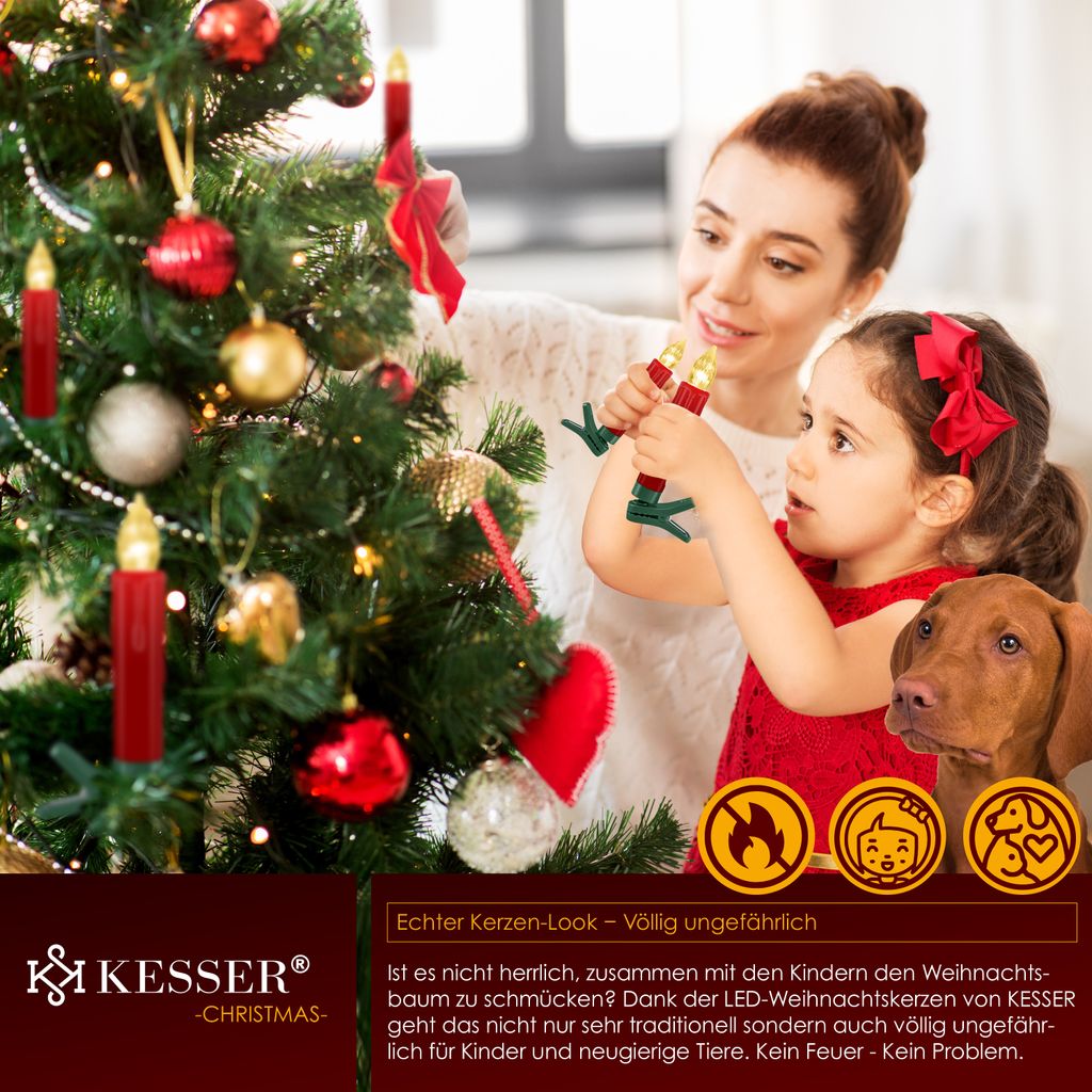 KESSER® Weihnachtsbaumkerzen 20 LED Inkl. Batterien Produktbild 5
