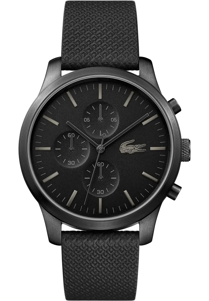 Montre Lacoste.12.12 2010947 Chronographe pour Homme en Silicone Noir