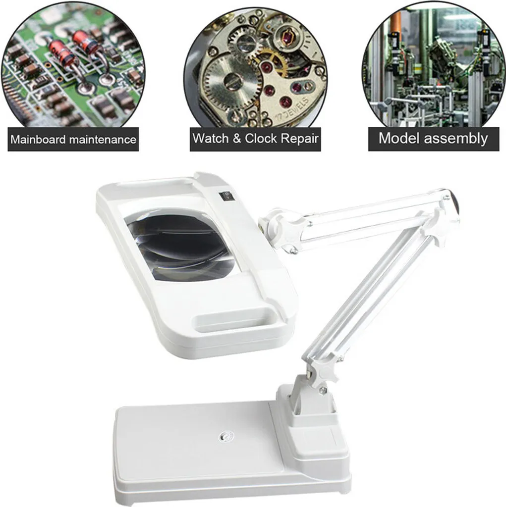 Loupe de lecture pour seniors avec LED 10X et support table pliable - 4