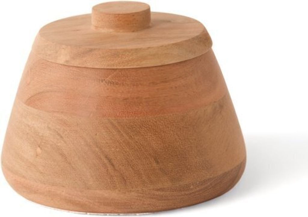 WinQ - Schöner hölzerner Suppentopf -aus Akazienholz -inklusive Deckel -15x15x11cm