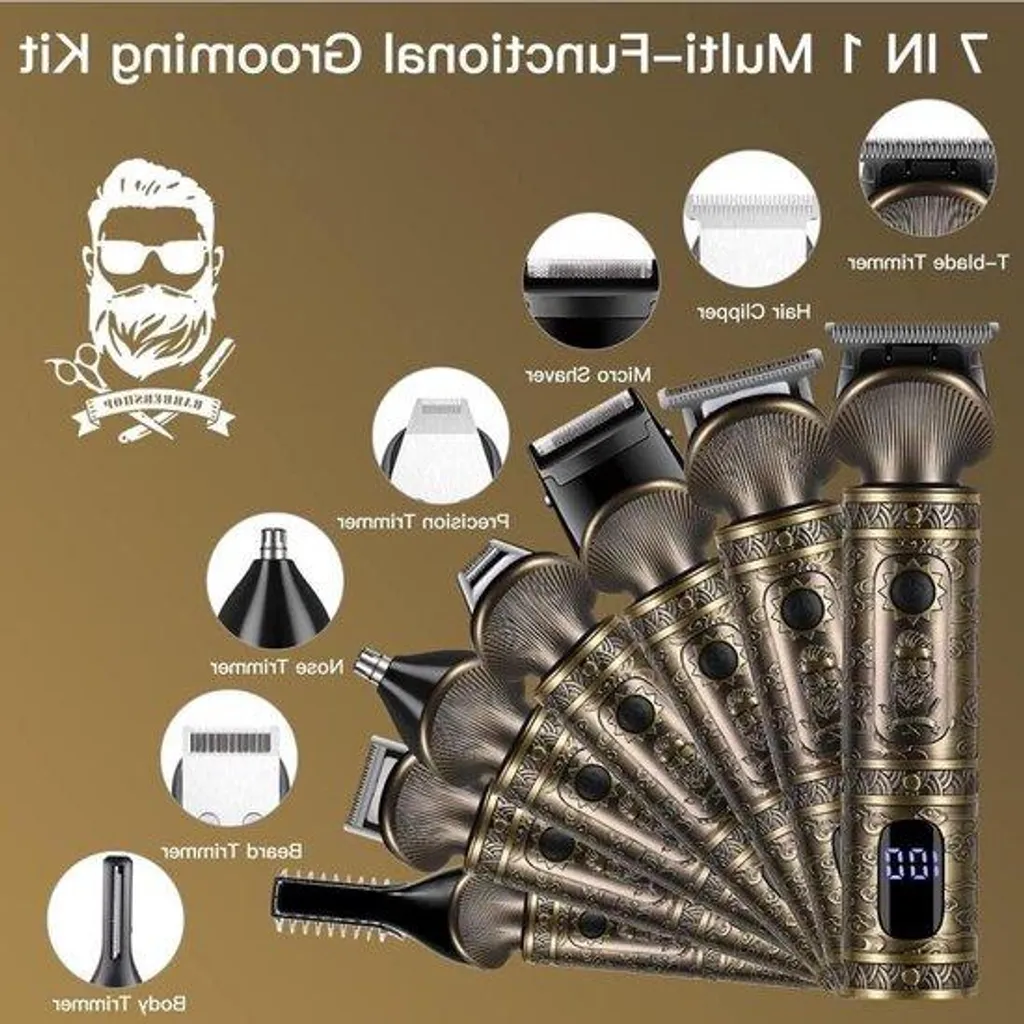 Tondeuse barbe et corps 7 en 1 avec lames de haute précision Pro-Cut
