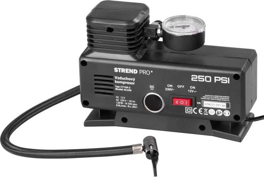 Elektrický kompresor Aircom AC250, 250PSI, 220V/12V Obrázek produktu 