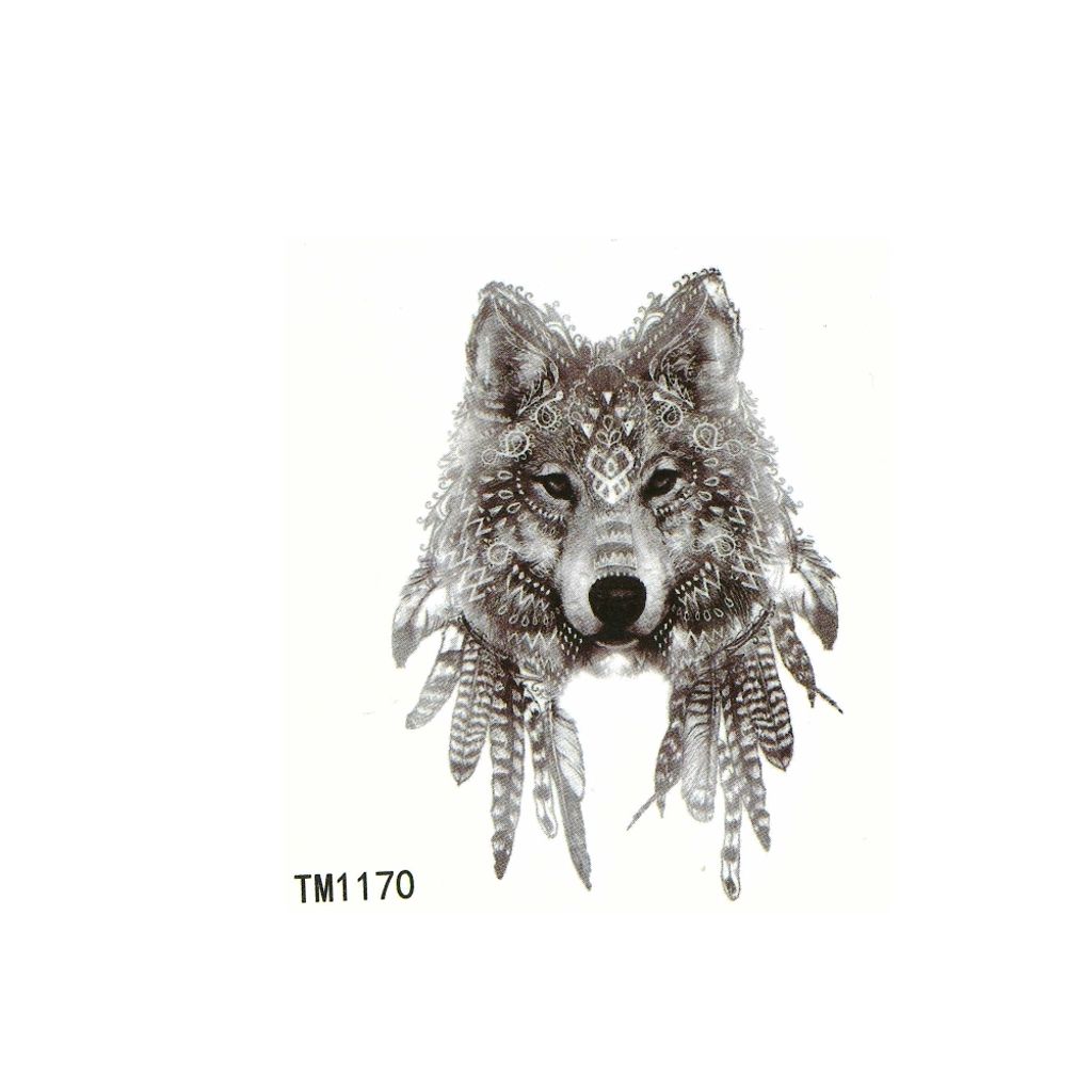 Temporäres Tattoo Wolf Design Temporary Klebetattoo Körperkunst