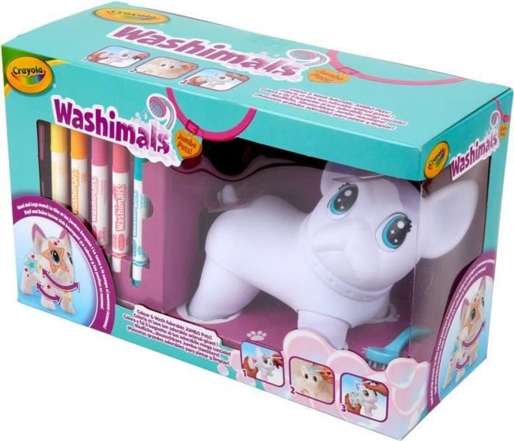 CRAYOLA Washimals Jumbo Hund, Waschbarer Riesen Hund zum Ausmalen, Ab 3 Jahren, Inklusive Bürste