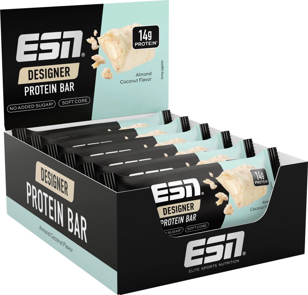 ESN Designer Protein Bar- 12x 45g Almond Coconut Produktbild 