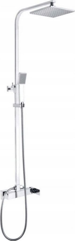 Granitan | Duscharmatur CUBE CHROM - 150 mm - Hochwertige Mischbatterie mit Regendusche - Komplettset