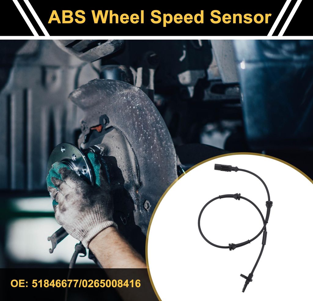 ABS Raddrehzahlsensor hinten links rechts ABS Sensor Antiblockiersystem Sensor Nr. 51846677/0265008416 für Lancia Ypsilon 2011-2023