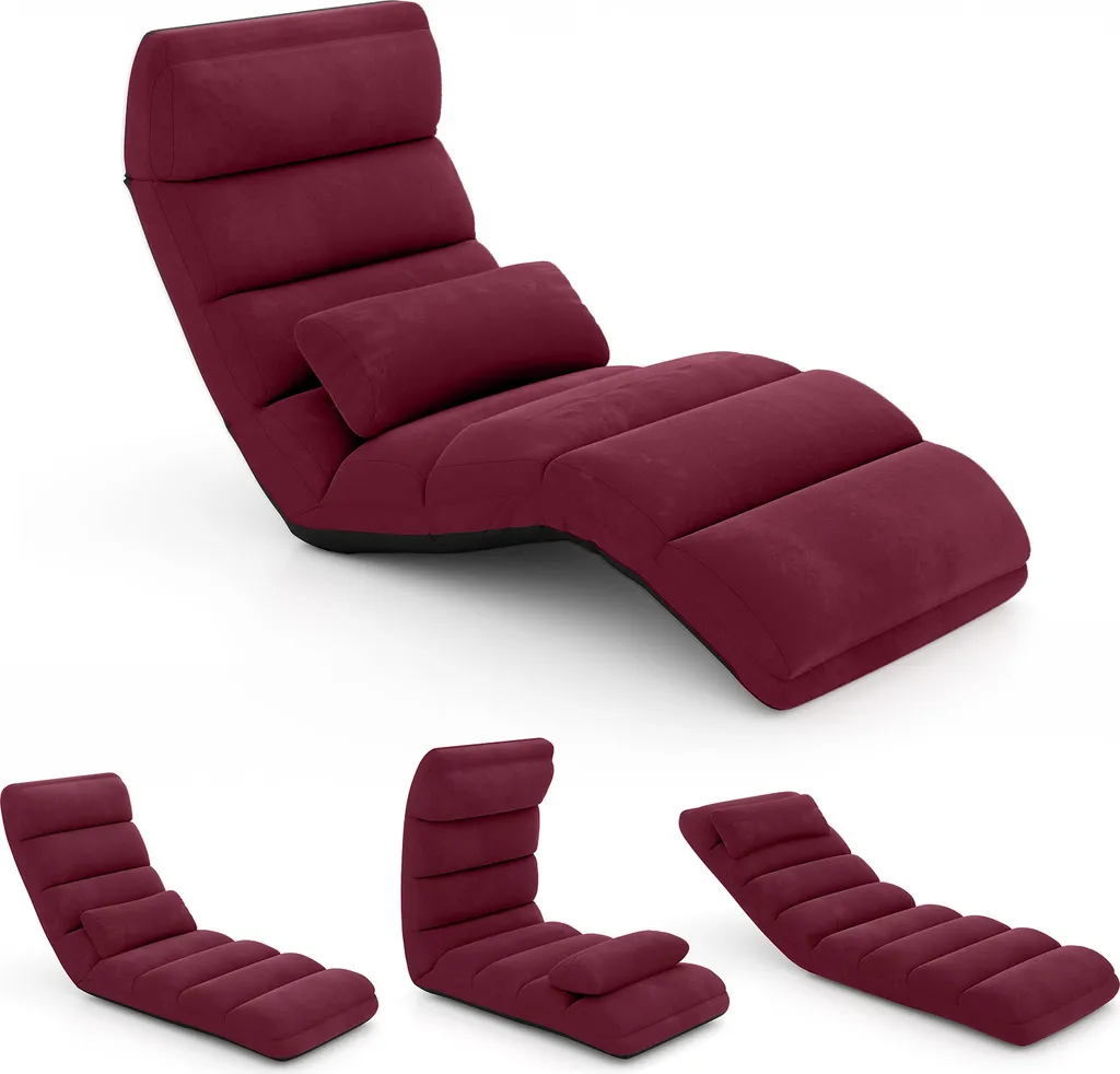 Sedia da Pavimento COSTWAY Rossa: Divano Portatile e Schienale Ergonomico