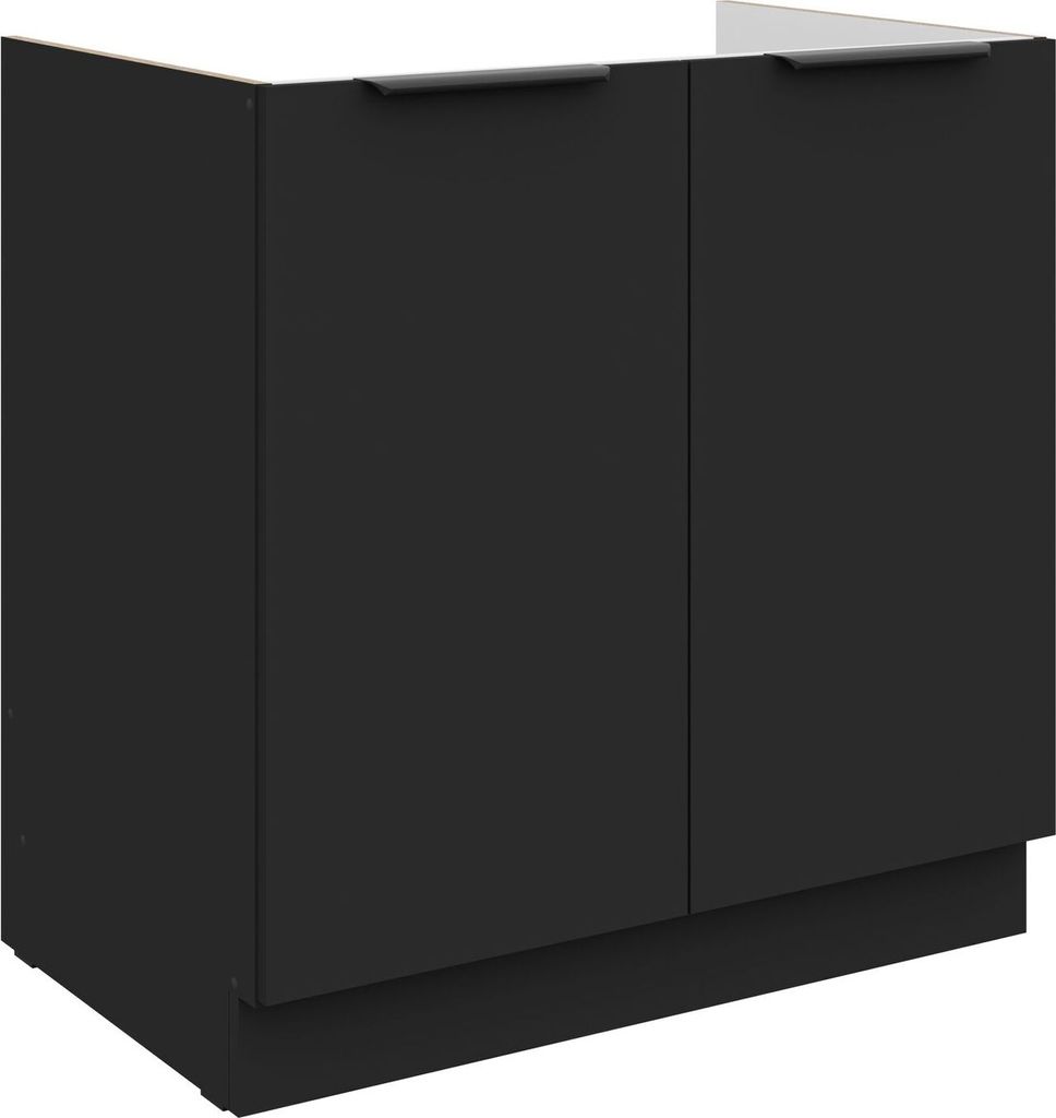 Küchen Spülenunterschrank 80 cm SIENA Schwarz Küche Produktbild 