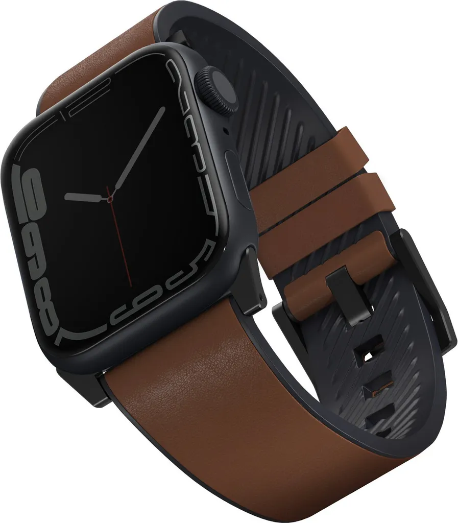 Uniq Straden Apple Watch Hybrid Band - Brown Leather & Silicone