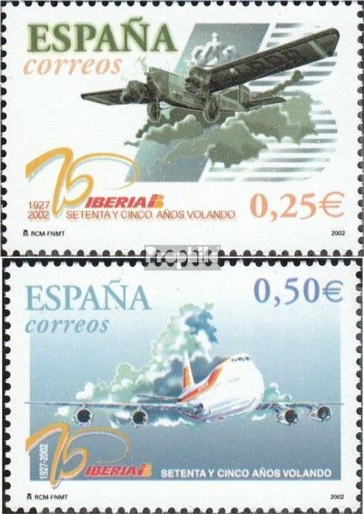 Briefmarken Spanien 2002 Mi 3755-3756 (kompl.Ausg.) Produktbild 