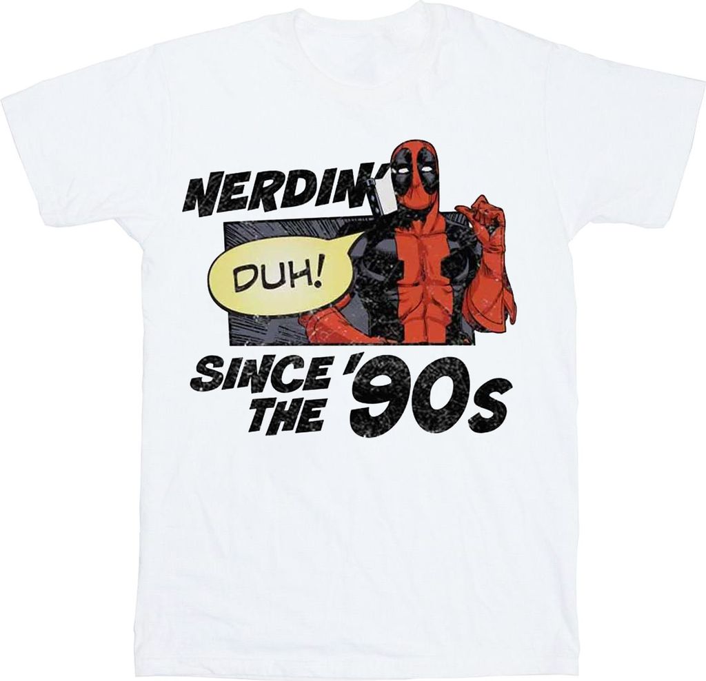 Deadpool - "Nerdin Since The 90s" T-Shirt für Herren/Damen Uni RO11354 (XXL) (Weiß)