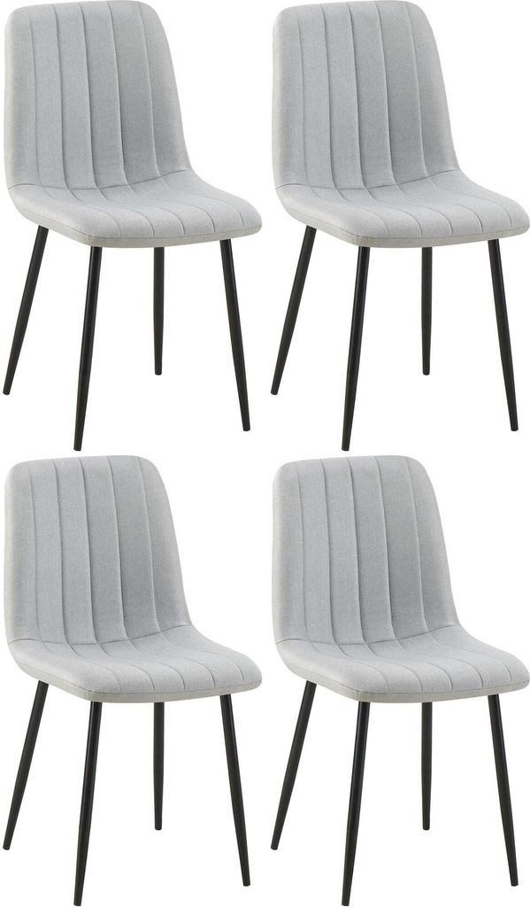 CLP 4er Set Stühle Dijon mit Lehne Farbe grau Material Stoff