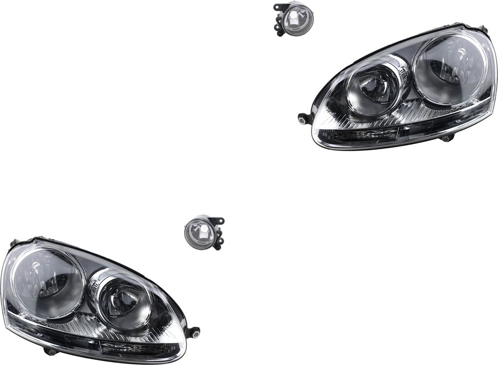 Johns, Scheinwerfer Satz Halogen passend für VW Golf V 1K 5M 10/2003-05/09 H7 H7 +Nebel 1K6941005R 1K6941005P 1K6941005N 1K6941029P 1K6941006R 1K6...