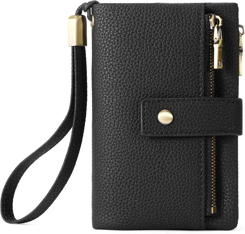 Portafoglio RFID Donna Pelle con Tasca Monete e Porta Carte - Sicuro
