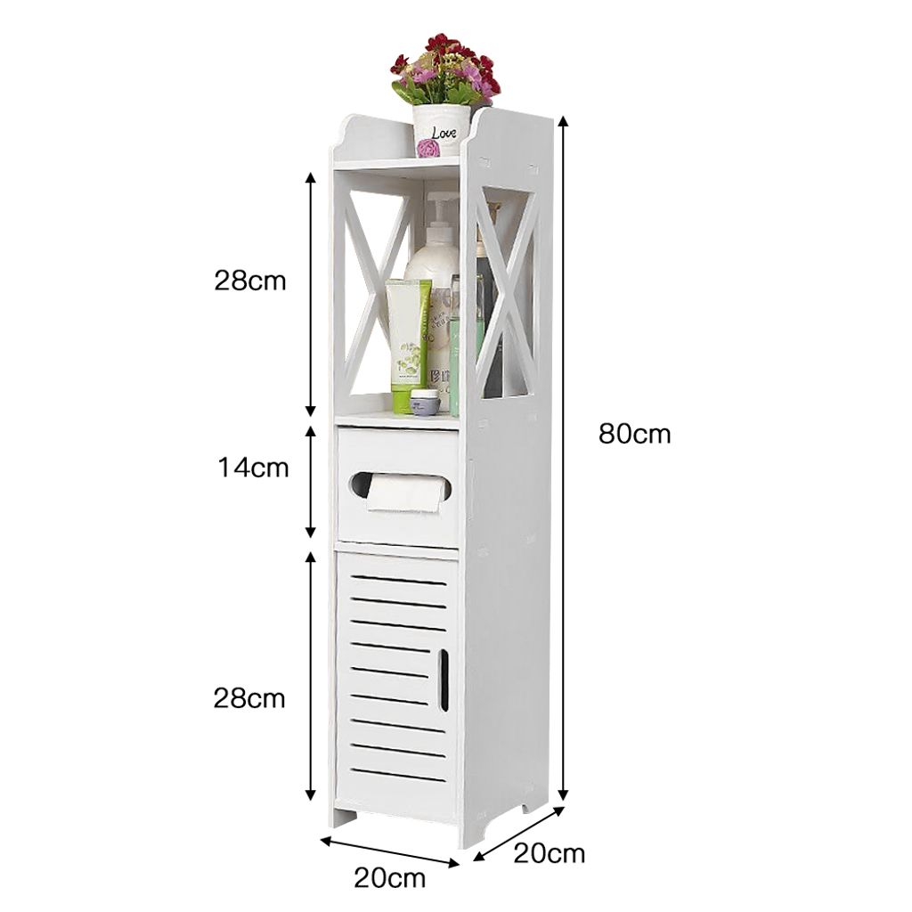 Étagère de salle de bain Porte papier toilette avec porte Image du produit 