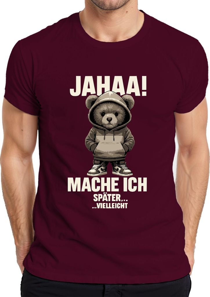 Nett kann ich auch bringt aber nix sarkastischer Spruch Lustig Herren T-Shirt, Burgundy, XL