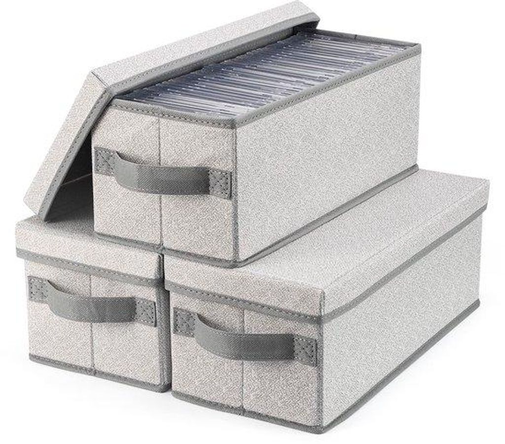 Grau CD-Organizer mit Deckel, falbarer CD-Schutzbox