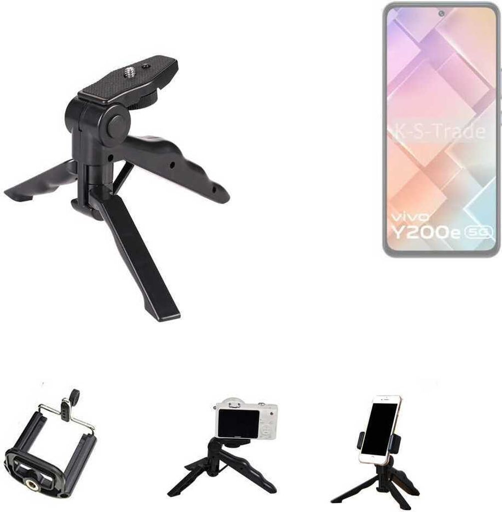 K-S-Trade Stativ Tisch-Ständer Dreibein Handy-Stativ Ständer kompatibel mit Vivo Y200e 5G Mini-Stativ Smartphone Tripod Handy-Stativ aus Plastik