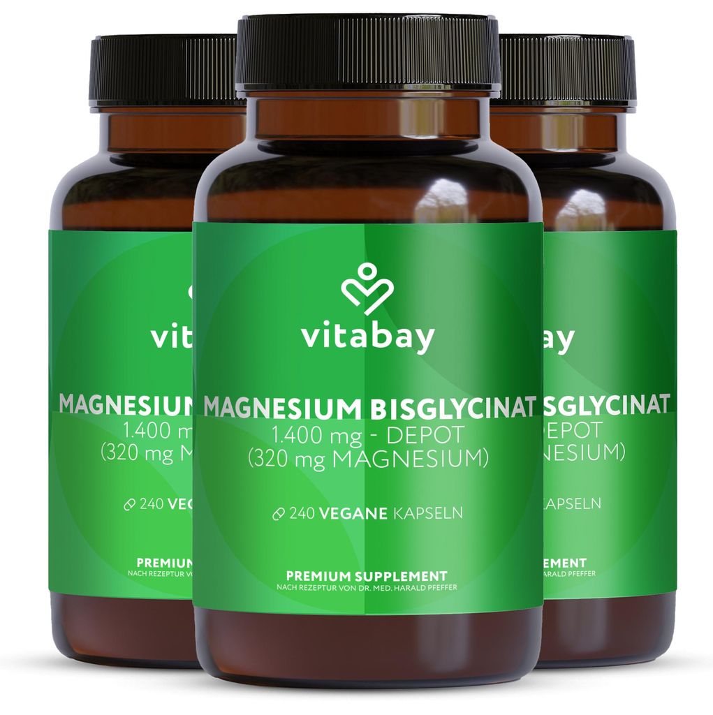 Vitabay Magnesium Bisglycinat 1400 mg Depot – 720 vegane Produktbild 