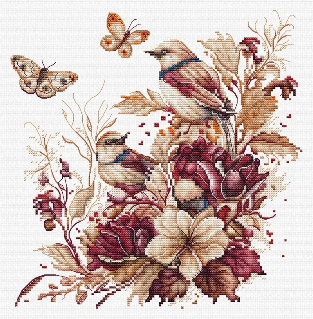 Kit Punto Croce Luca-S Autunno 21x21 | Tela Aida 16ct e Cotone Anchor