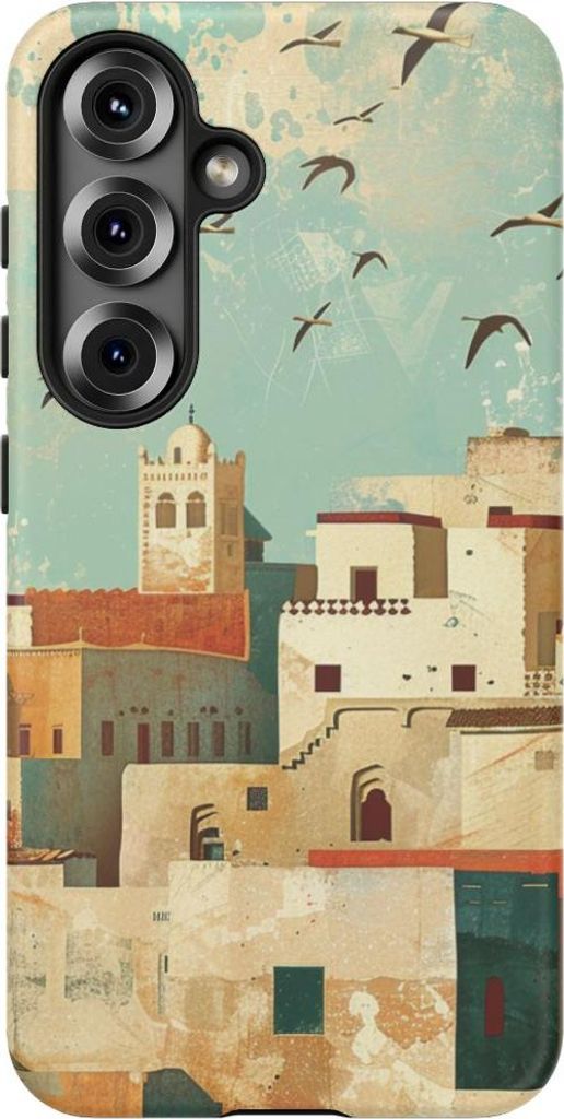 Küstenstadt im marokkanischen Stil – Hülle Kompatibel mit Samsung Galaxy S25