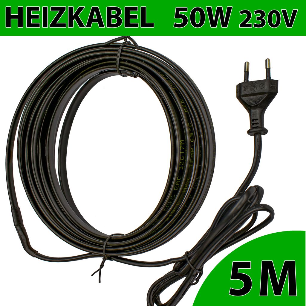 Heizkabel Frostschutz 5m 50W 230V Rohrbegleitheizung Produktbild 1