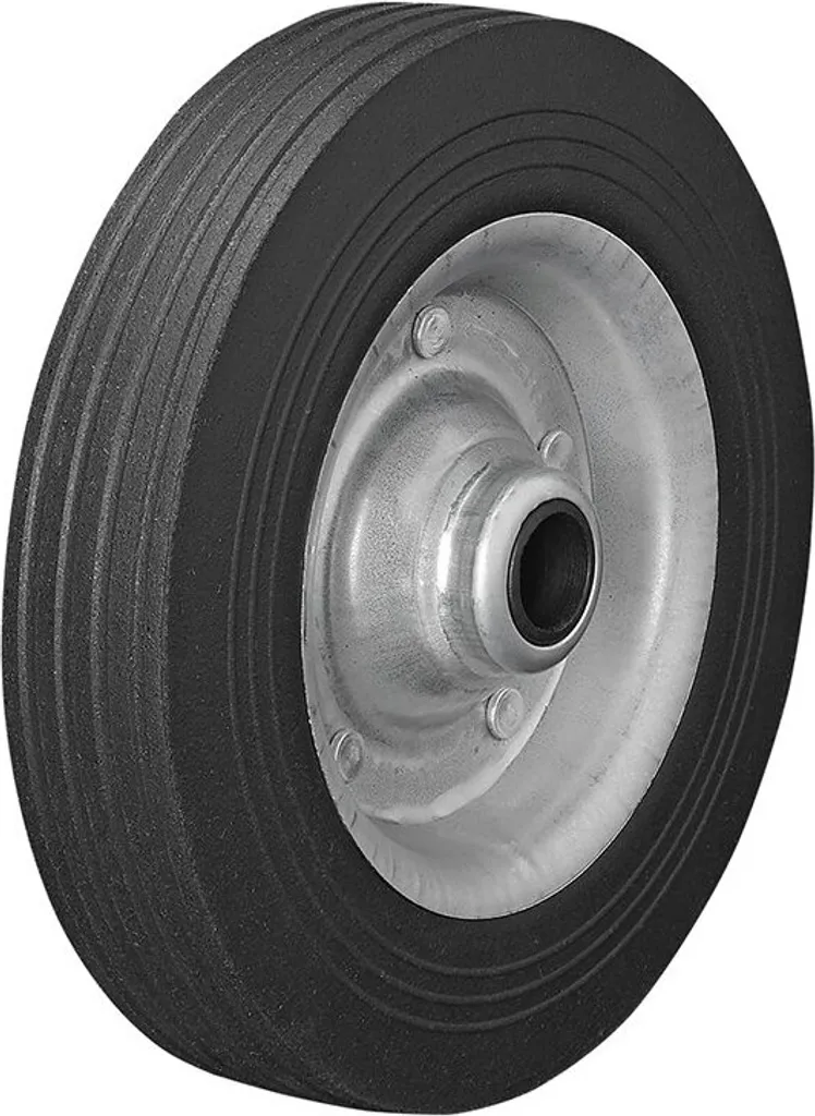 Cerchio in metallo per ruota di scorta con pneumatico in gomma piena 200x50mm