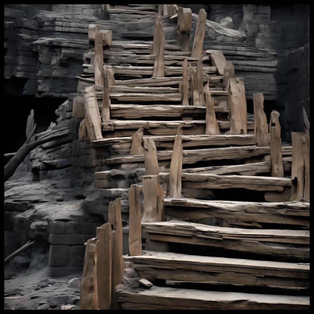 Plakat 70x70cm Treppe ins Unbekannte