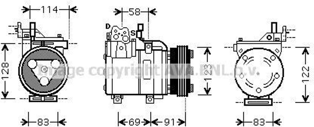 PRASCO HYK196 - OE 9770125100 Klimakompressor für Elantra (XD), Matrix (FC), Accent II (LC), Coupe (GK)