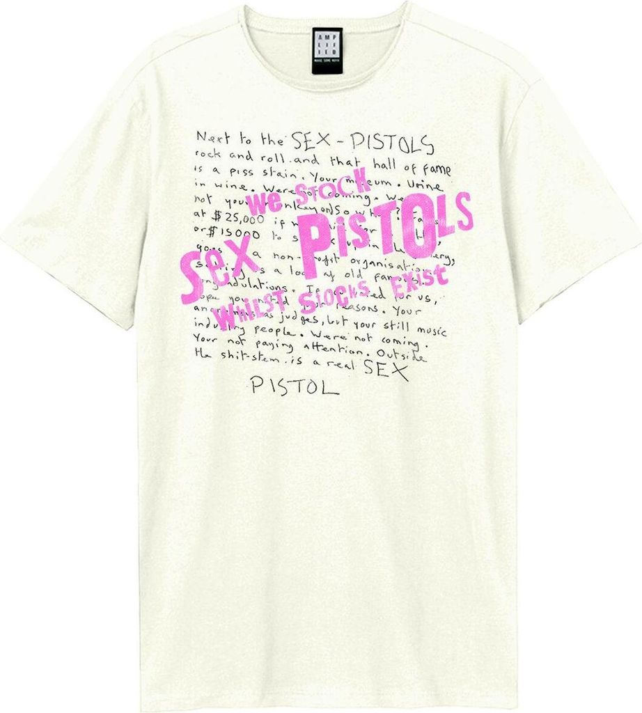 Amplified - "Filthy Letter" T-Shirt für Herren/Damen Uni GD1026 (M) (Altweiß)