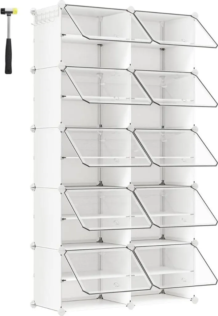 Organisateur de rangement modulaire 10 blocs verrouillable en résine