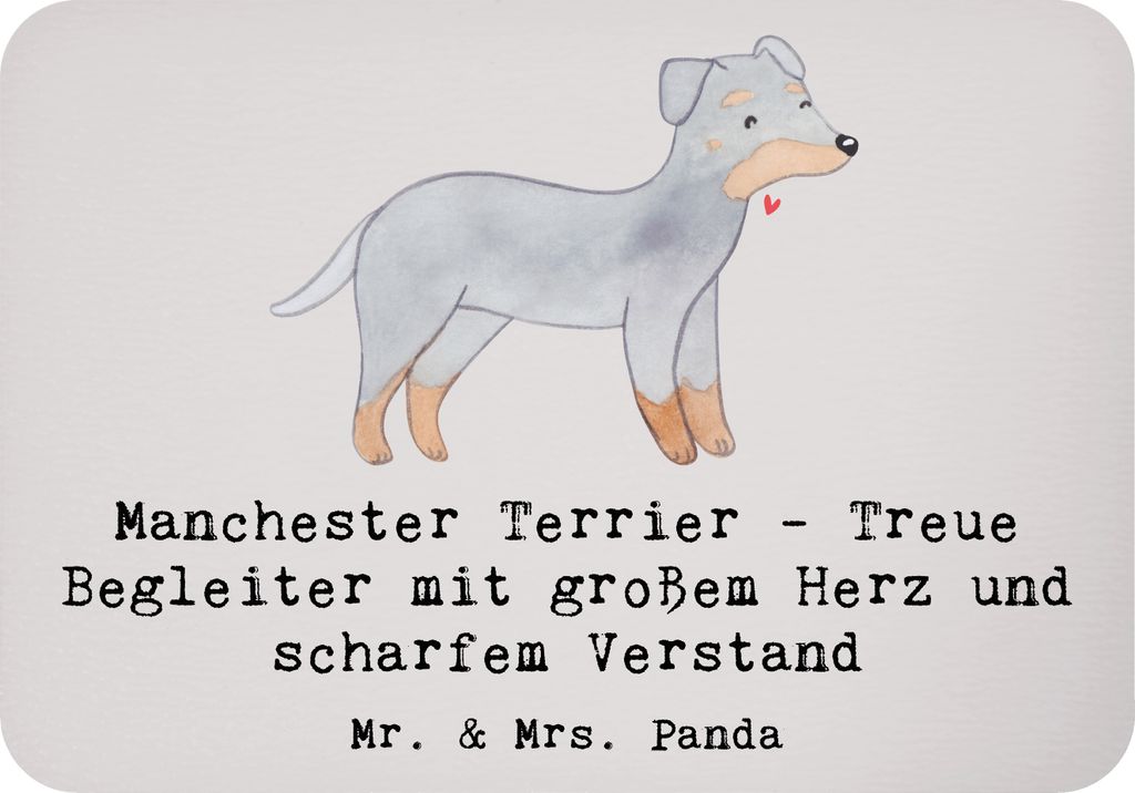Mr. & Mrs. Panda magnet Manchester Terrier Begleiter - Grau Pastell - Geschenk, rechteckmagnet, Hunderassen Vielfalt, scharfer Verstand, Pflege, K...