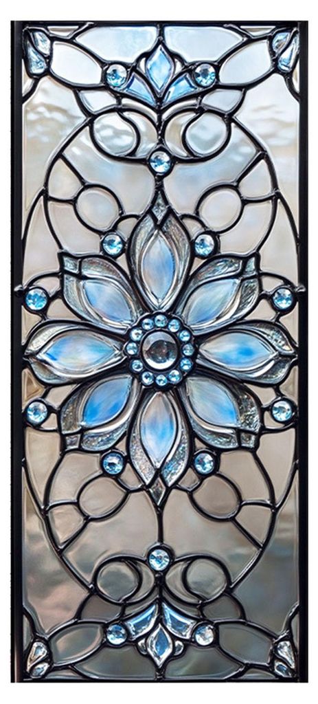 Sichtschutzfolie für Fenster, Sonnenschutzfolie, Buntglas-Blumenmuster, abnehmbare, statisch haftende Fensteraufkleber für Wohnzimmer, Schlafzimm...