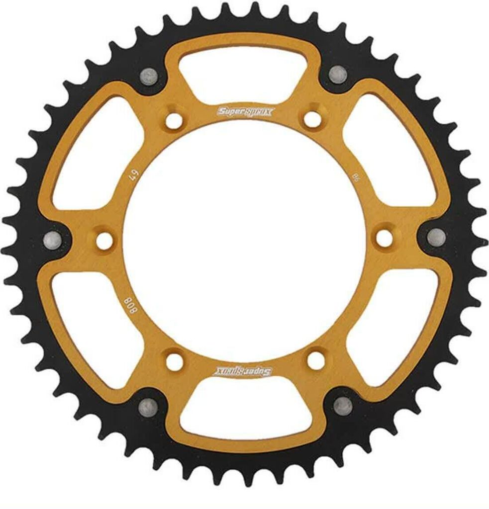 808 49 Stealth (Stahl/Aluminium) Für Suzuki Rm/Rmz Rear Super Gear (Jtr808.49) Gold Farbe