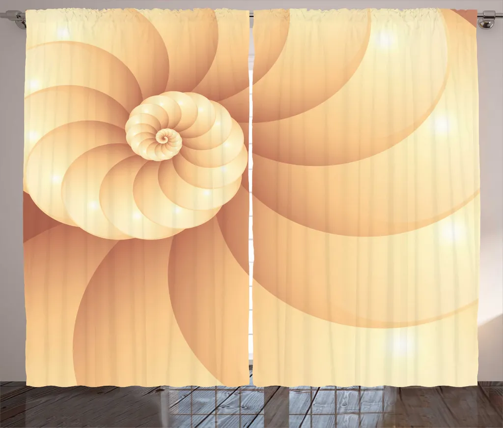Rideau décoratif Spirale Hélice Mer avec ruban universel 280 x 225 cm
