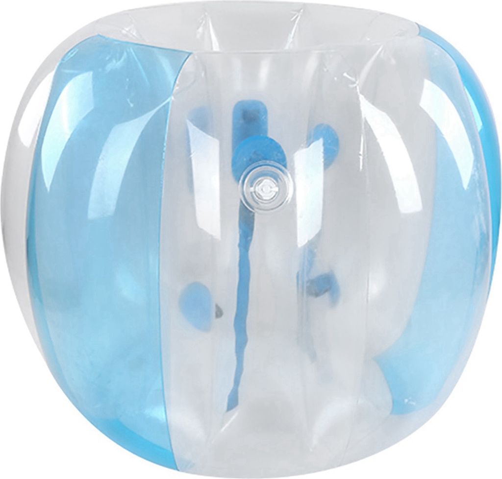 Aufblasbarer Bubble Ball 120cm, PVC blau – mit 2 Griffen – für Bubble Fußball & Garten – inkl. Flicken