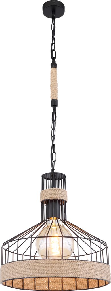 Globo Lighting Hängeleuchte Metall schwarz matt, 1x E27