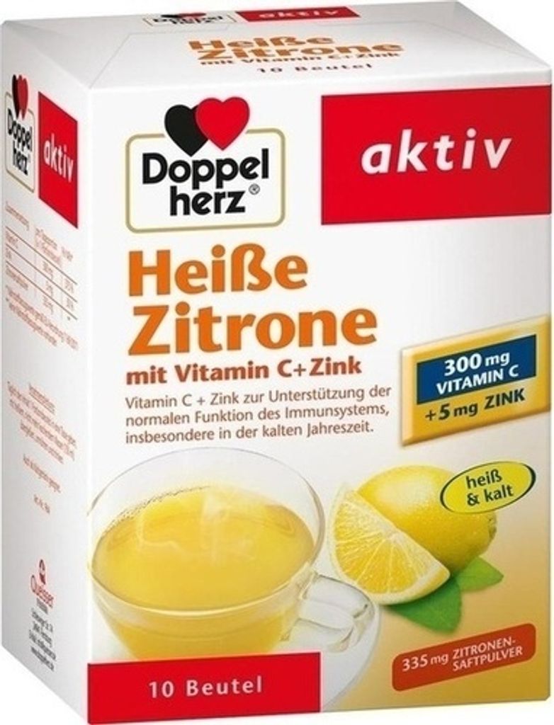 Doppelherz | Heiße Zitrone mit Vitamin C + Zink | 10 Beutel Produktbild 